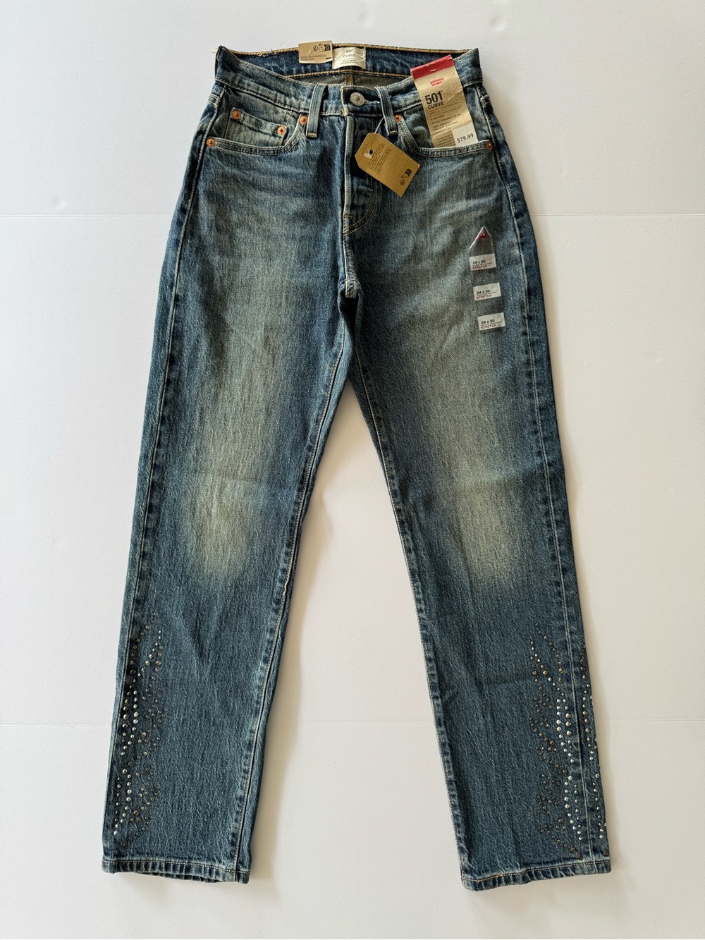 Levi's 501 Curve Straight Leg Solargenic Jeans Y2K Western